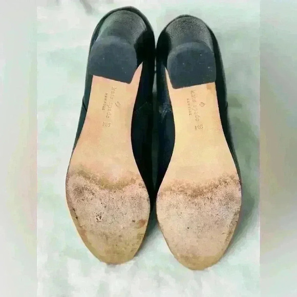 Kate Spade New York Bridgette Black Leather Heeled Ankle Booties Size 9M - Picture 10 of 14